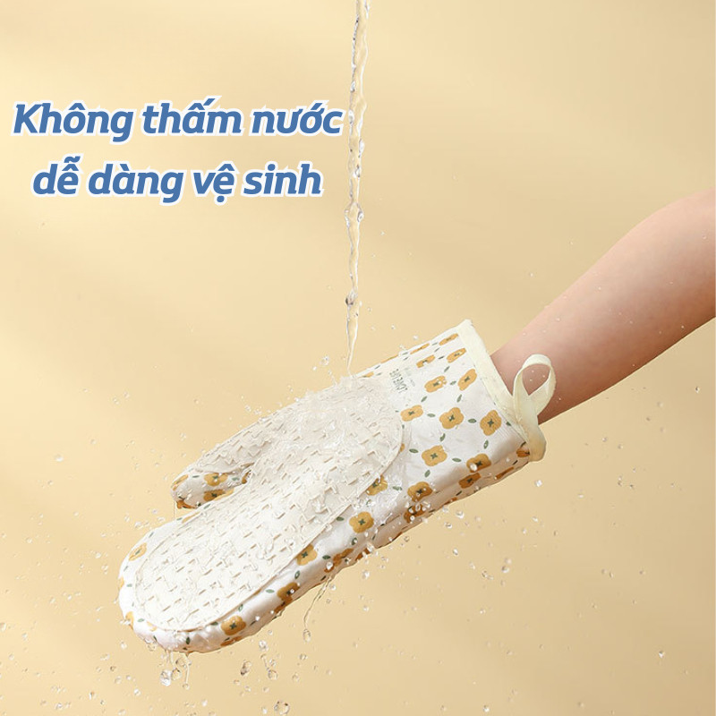 Găng Tay Cách Nhiệt Chống Bỏng Nhà Bếp, Găng Tay Lò Nướng Silicon Chịu Nhiệt Cao, Chống Trượt An Toàn Khi Nấu Ăn