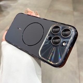 Camera Laser Sang Trọng Magsafe Cover fFOR iPhone 17 16 15 14 13 12 Pro Max 16Pro 15 ProMax Cửa Sổ Lớn Matte Từ Tính Vỏ Điện Thoại