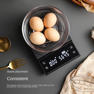 2025 Cân tiểu ly pha cà phê có chức năng đếm giờ,Cân điện tử nhà bếp mini 3kg/0.1g E6002,Pin/Mẫu sạc