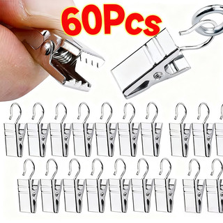 20 / 40 / 60 Chiếc Kẹp Rèm Mini Đa Năng Có Móc - Kẹp Thay Thế Bạc Để Treo Ảnh, Drap