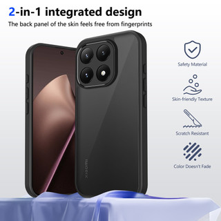 Dành Cho Xiaomi 15T Ốp điện thoại Cứng Mờ Da-Cảm Giác Mềm Khung TPU Chống Sốc Mỏng Vỏ