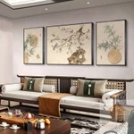 Bộ 3 Tranh Hoa Đào Hoa mai tráng gương trang trí tết decor phòng khách phòng làm việc mamng lại không gian sang trọng — ảnh 4