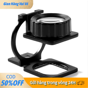 Kính Lúp Cầm Tay Độ Phóng Đại 10X, Chắc Chắn, Dễ Dàng Gập Lại, Đi Kèm Thước Đo Inch Và Mm, Chất Lượng Tốt, Sản Phẩm Tiện