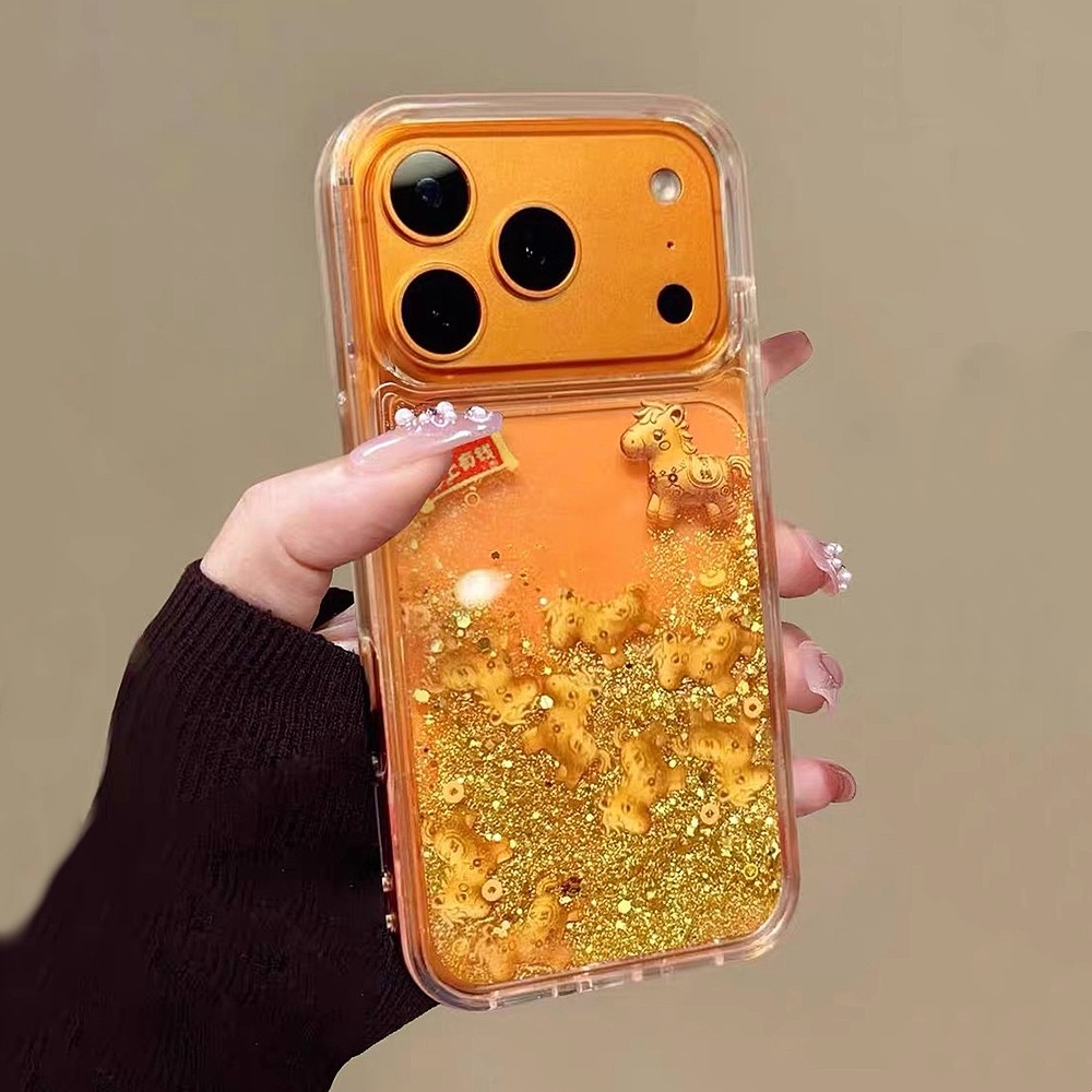 Goldfoil Sẽ Sớm Có Tiền Trôi Cát Acrylic Ốp Lưng Điện Thoại iPhone 17 Pro Max 16 15 14 13 12 Vỏ Bảo Vệ Chống Sốc