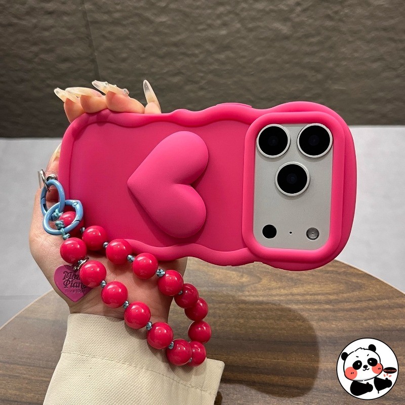 Ốp Điện Thoại Tình Yêu 3D Dễ Thương Có Vòng Tay Hạt Cho Infinix Note 50 50X 40 Pro Plus 40S 30 7 Zero 30 GT 30 Pro 5G 4G Vỏ Kẹo Màu Sóng ins Phong Cách Vỏ Mềm