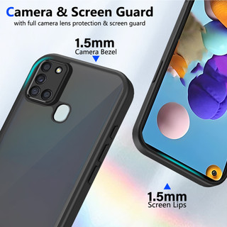 Dành Cho Samsung Galaxy A21s / A03s / A02s / M02s Ốp điện thoại Cứng Trong Suốt Da-Cảm Giác Mềm Khung TPU Chống Sốc Mỏng