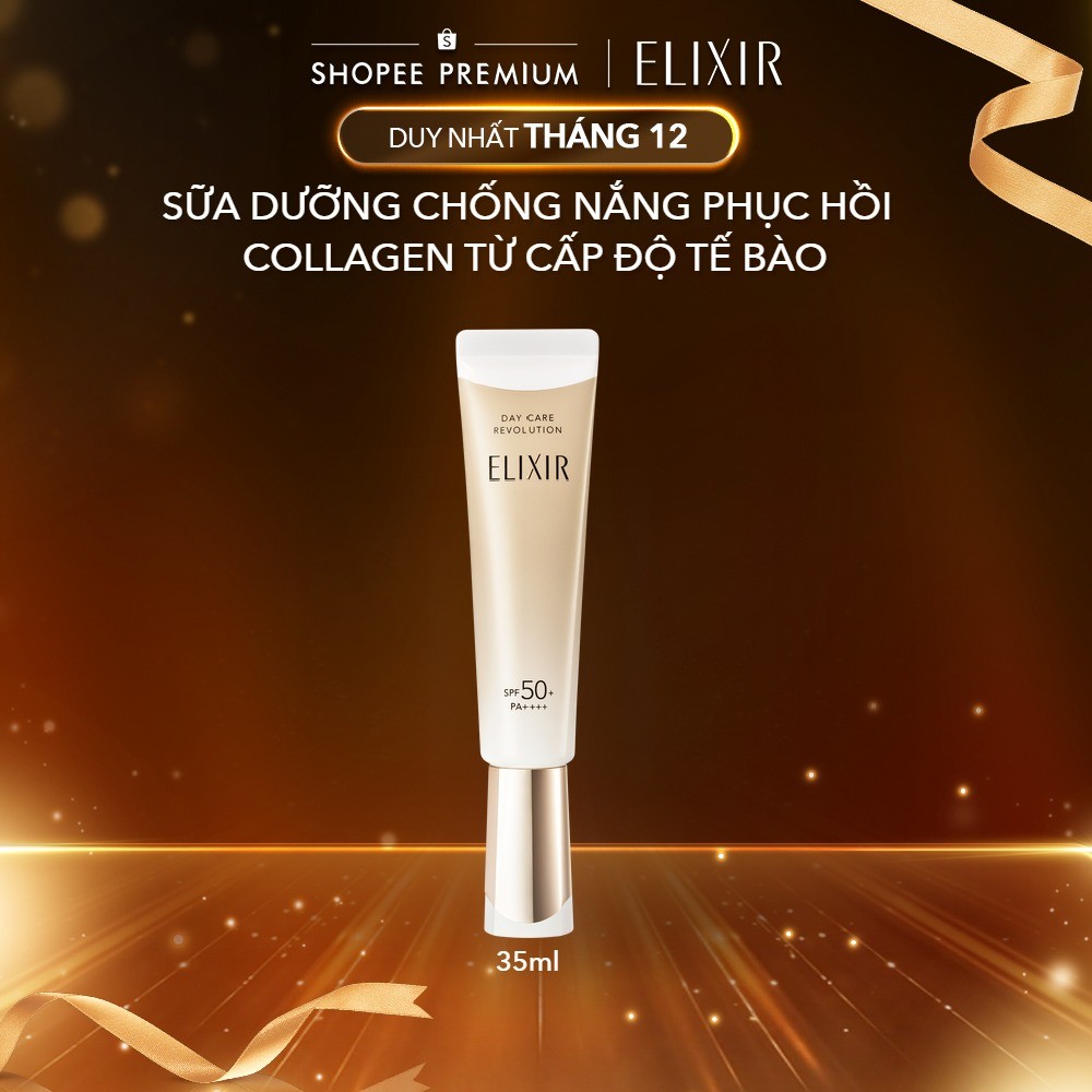 Sữa chống nắng phục hồi Collagen từ cấp độ tế bào Elixir Day care Revolution SPF50+ 35ml
