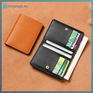 Deyangk Da Màu Trơn Ví Nhỏ Dành Cho Nữ Ngắn Đơn Giản Ví Nữ Có Nút Siêu Mỏng Thẻ Tín Dụng Túi Đựng Tiền Xu VN