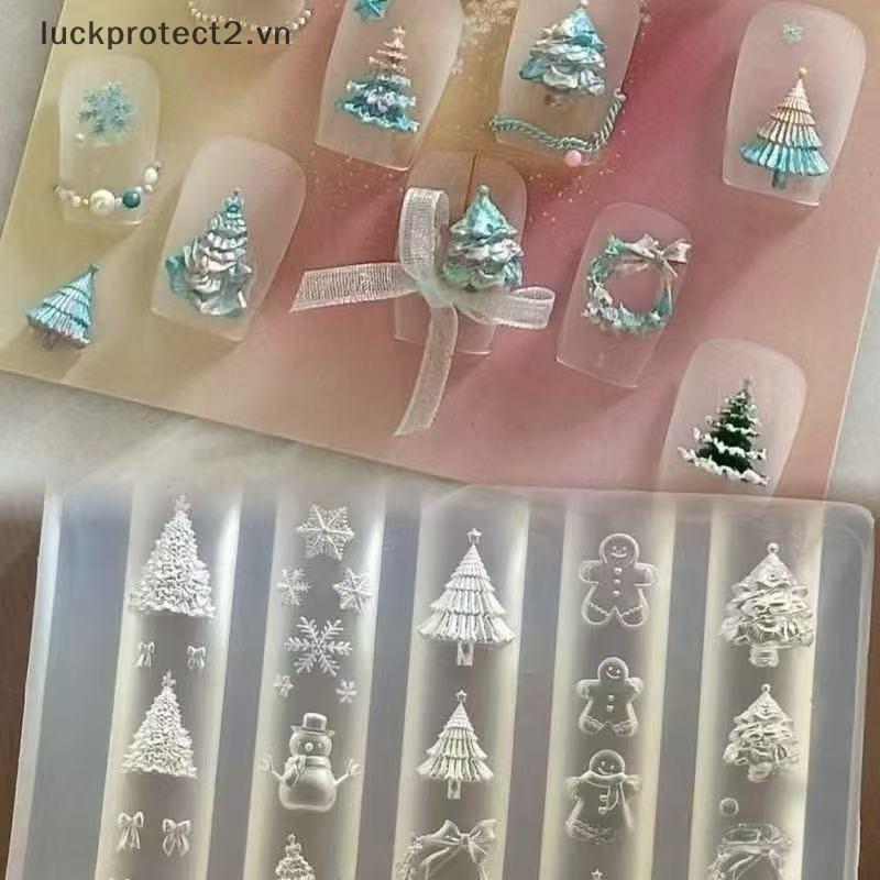 # luckpro # 1 Chiếc Giáng Sinh Người Tuyết Cây Giáng Sinh 3d Khuôn Làm Móng Nai Sừng Tấm Gừng Người Trang Trí Móng Tay Thiết Kế Tự Làm Khuôn Làm Móng Tay Silicon Nghệ Thuật Làm Móng Tay.