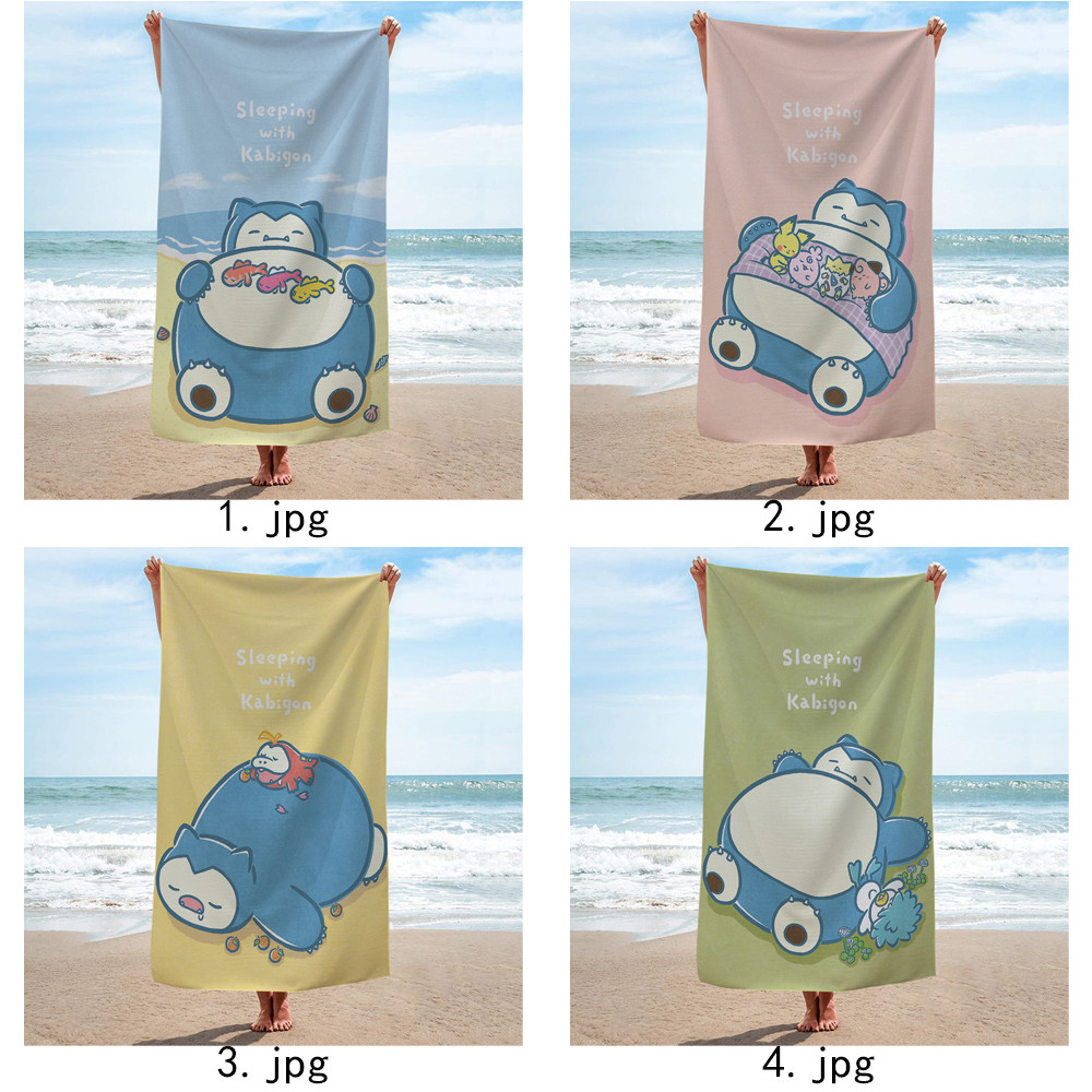 Khăn tắm Pokemon Snorlax, Khăn tắm bể bơi đi biển, Quà tặng kỷ niệm sinh nhật