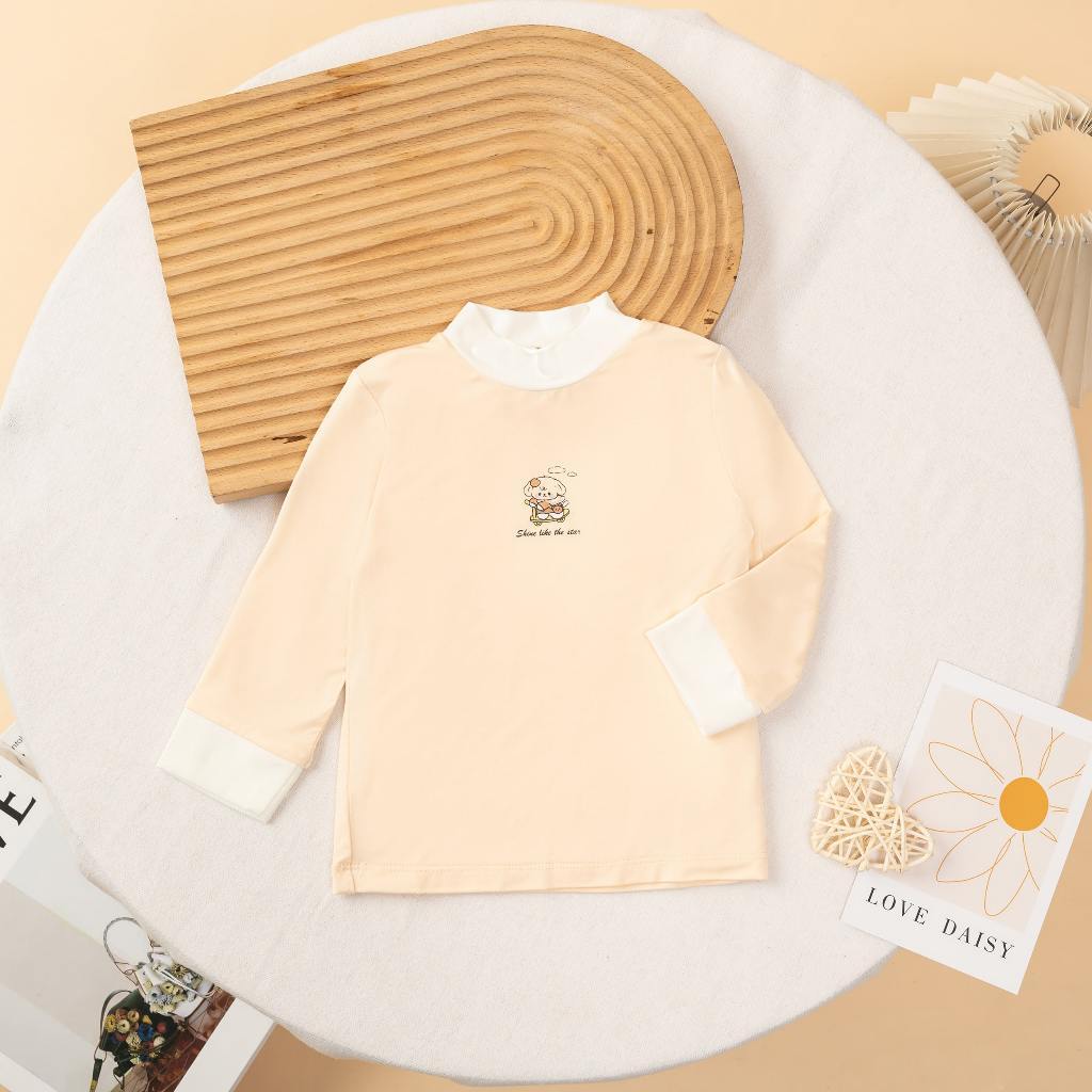 Áo giữ nhiệt cho bé trai bé gái UNBEE cổ 3cm chất tencel mềm mịn, giữ ấm - Áo thu đông cho bé