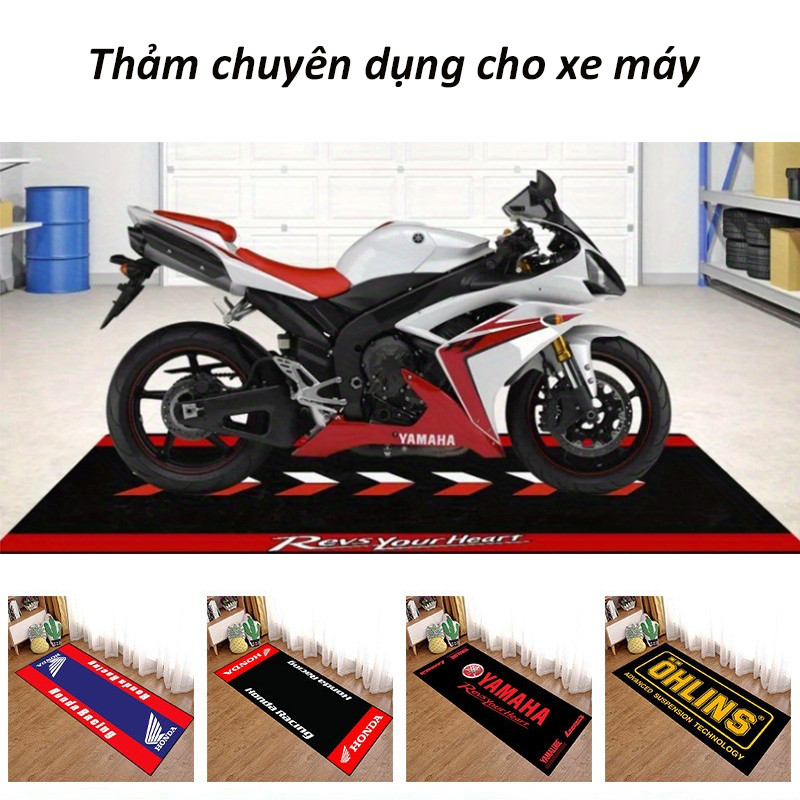 Thảm Chống Trượt Xe Máy Trang Trí Nhà 50x160cm, honda kawasaki yamaha bmw suzuki