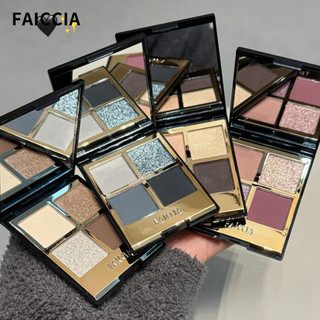 FAICCIA Phấn mắt Bảng phấn mắt bốn màu dòng màu đen tối Phấn mắt màu đất mắt khói