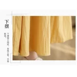 Nữ Retro Vải Lanh Cotton Xếp Ly Đầm Không Tay Mùa Hè 2025 Hàng Mới Về Rời Phù Hợp Thoải Mái Thường Ngày Maxi Dài Đầm 1127 — ảnh 5