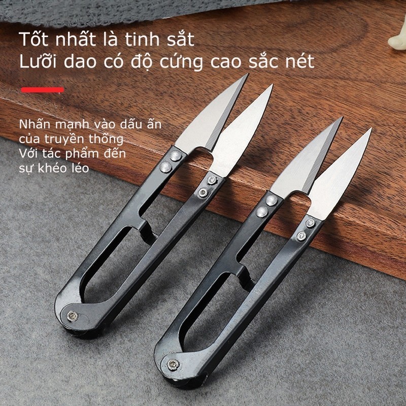 Kéo Bấm Chỉ - Kéo Cắt Chỉ Cán Nhựa Chữ U Nhiều Màu FE123
