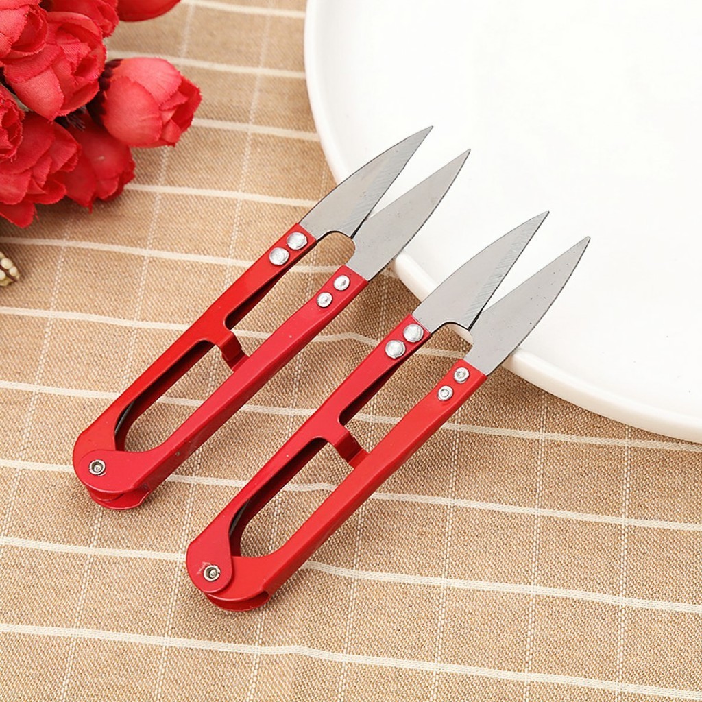 Kéo Bấm Chỉ - Kéo Cắt Chỉ Cán Nhựa Chữ U Nhiều Màu FE123