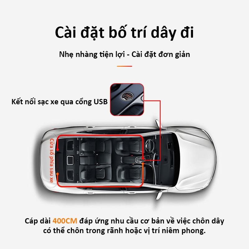 Đèn LED Trang Trí Kính Hậu Ô Tô - Mắt Quỷ Động Đa Chế Độ, Hiển Thị Hình Ảnh Độc Đáo, Kết Nối USB Tiện Lợi