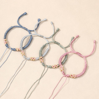 Đào Blossom Knot Bán Thành Phẩm Dây Sợi Năm Màu Bện Vòng Tay Người Lớn