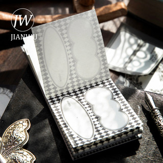 JIANWU Một vài Ly Trà Và Một Bữa Ăn Vintage Biên Giới Phong Cảnh Chất Liệu Cắt Dán Memo Pad Sáng Tạo Rác Tạp Chí Văn Phòng Phẩm