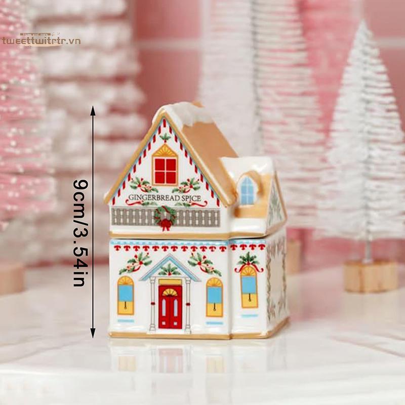 TRTR Holiday Village Spice House Set, Giáng sinh Gingerbread House Lọ, Trang trí lễ hội Mặt bàn bếp Nến Giáng sinh VN