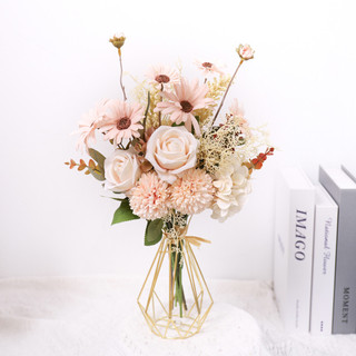 Hoa Giả Bó Lụa Cao Cấp Decor Trang Trí Nhà Cửa Phòng Khách Vintage Retro Bắc Âu Sang Trọng Hồng Cúc Chụp Ảnh Đám Cưới Mộc Mạc Phụ Kiện Nội Thất Thẩm Mỹ Ins Style Quà Tặng Đẹp Tinh Tế Chân Thật Bình Để Bàn Ban Công Studio Kiểu Dáng Hiện Đại Nghệ Thuật