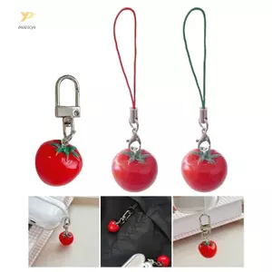 PPY Móc Khóa Charm Cà Chua có lá xanh và nhân vật cô gái, phụ kiện thời trang dành cho nữ