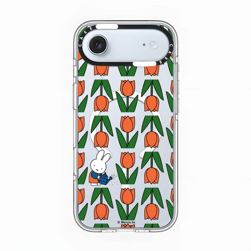 CASECASE X Miffy 's Tulip Garden Case Impact Clear Hút Từ Tính Cho iPhone 17 / 16 / 15 / 14 / 13 Pro Max | Mặt sau Acrylic bảo vệ vỏ Crystal Clear với bao bì cao cấp