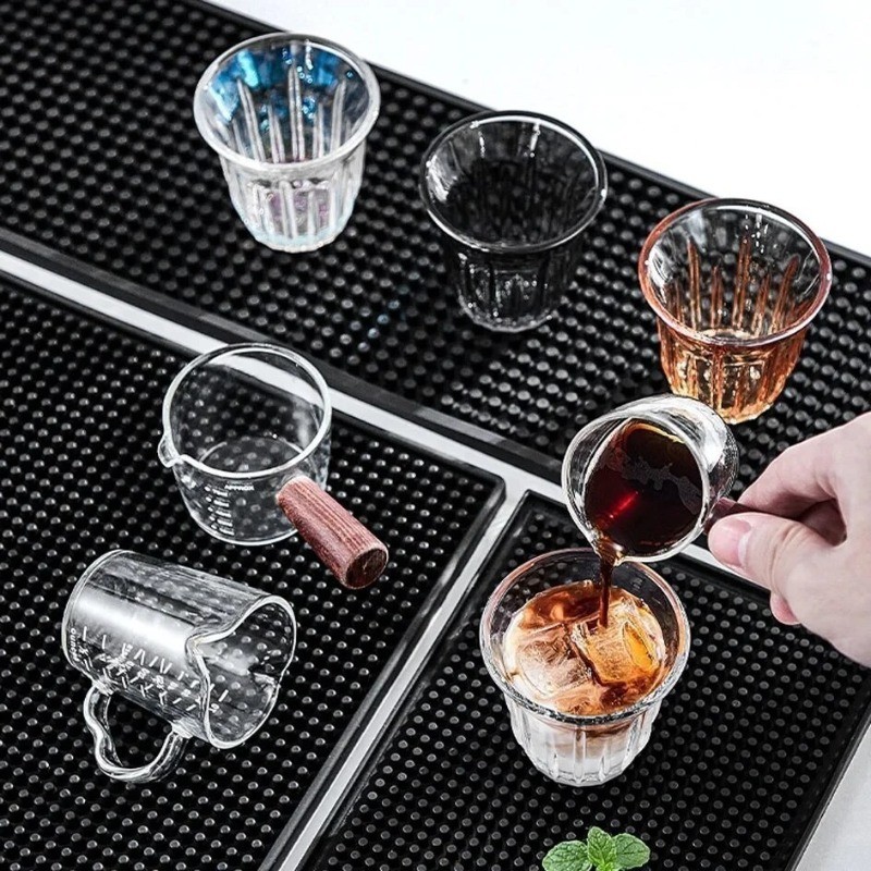 4 Kích Thước Hình Chữ Nhật Chống Trơn Trượt Thanh Thảm Cao Su / Mặt Bàn Bếp Máy Pha Cà Phê Chống Thấm Nước Thoát Nước Miếng Lót