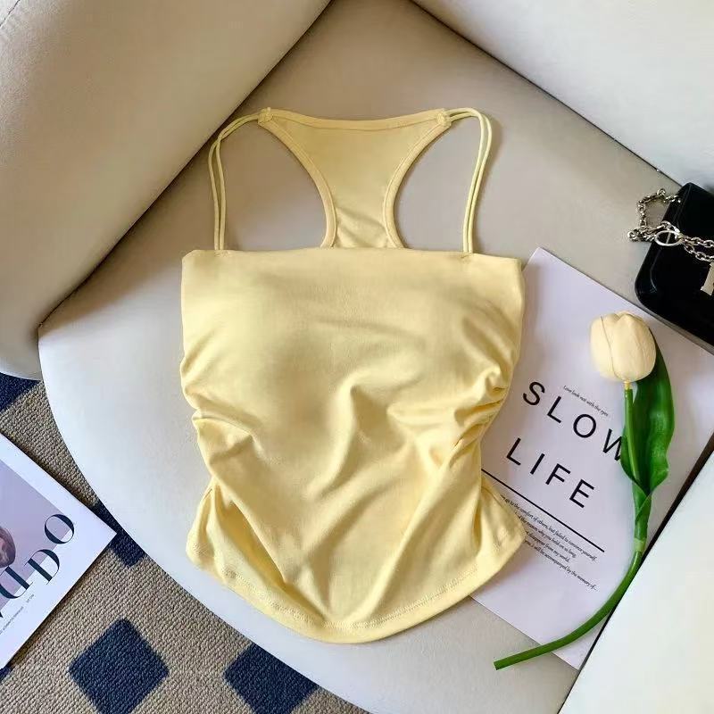 Blouse Sleeveless Nữ màu xanh lá cây, crop top gợi cảm và tank top thể thao