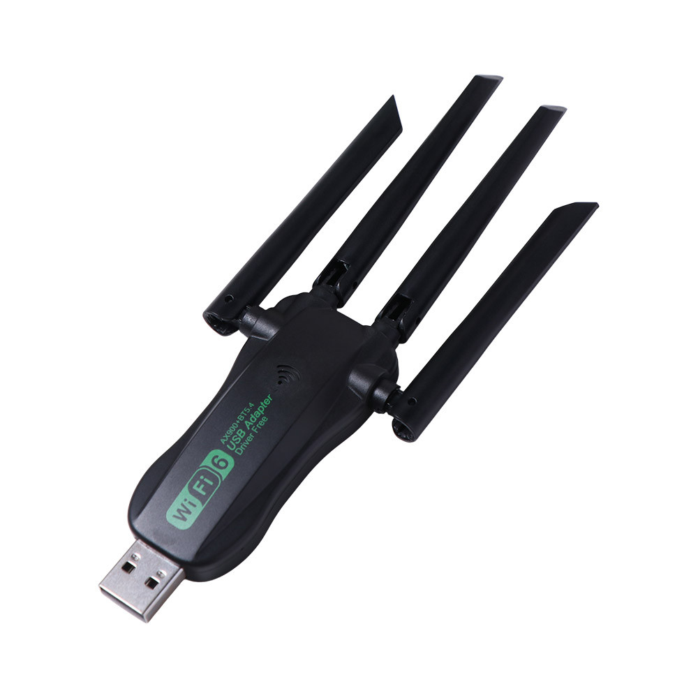 Bộ chuyển đổi USB WiFi6 băng tần kép FUHUIOT, AX900 Bluetooth 5.4 900Mbps WiFi Dongle, Thiết bị mạng 4 Ăng-ten Giao diện USB mạnh mẽ Thẻ mạng không dây cho máy tính / PC / máy tính bảng