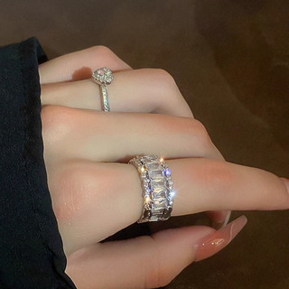 Shining Zircon Mở Nhẫn Nữ Cao Cấp Tính Khí Thời Trang Nhẫn Đồng Giá Rẻ Trang Sức Sang Trọng
