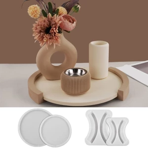 Treeling Lớp Silicon Handmade Khay Tròn Khuôn Món Ăn Khuôn Hoa Đế Khuôn