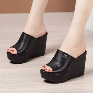 Dép đế xuồng quai DA VIỀN CHÉO CAO CẤP 10CM SIÊU XỊN11NNBB