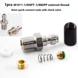 Van kết nối nhanh ren nam 8mm PCP đổ đầy van M10 * 1 1 / 8NPT 1 / 8BSPP