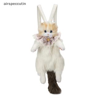Airspecutin Ba lô búp bê nhồi bông dễ thương Hình động vật Ba lô sang trọng Túi đi học trẻ em Ba lô mô phỏng Quà tặng sinh nhật EN