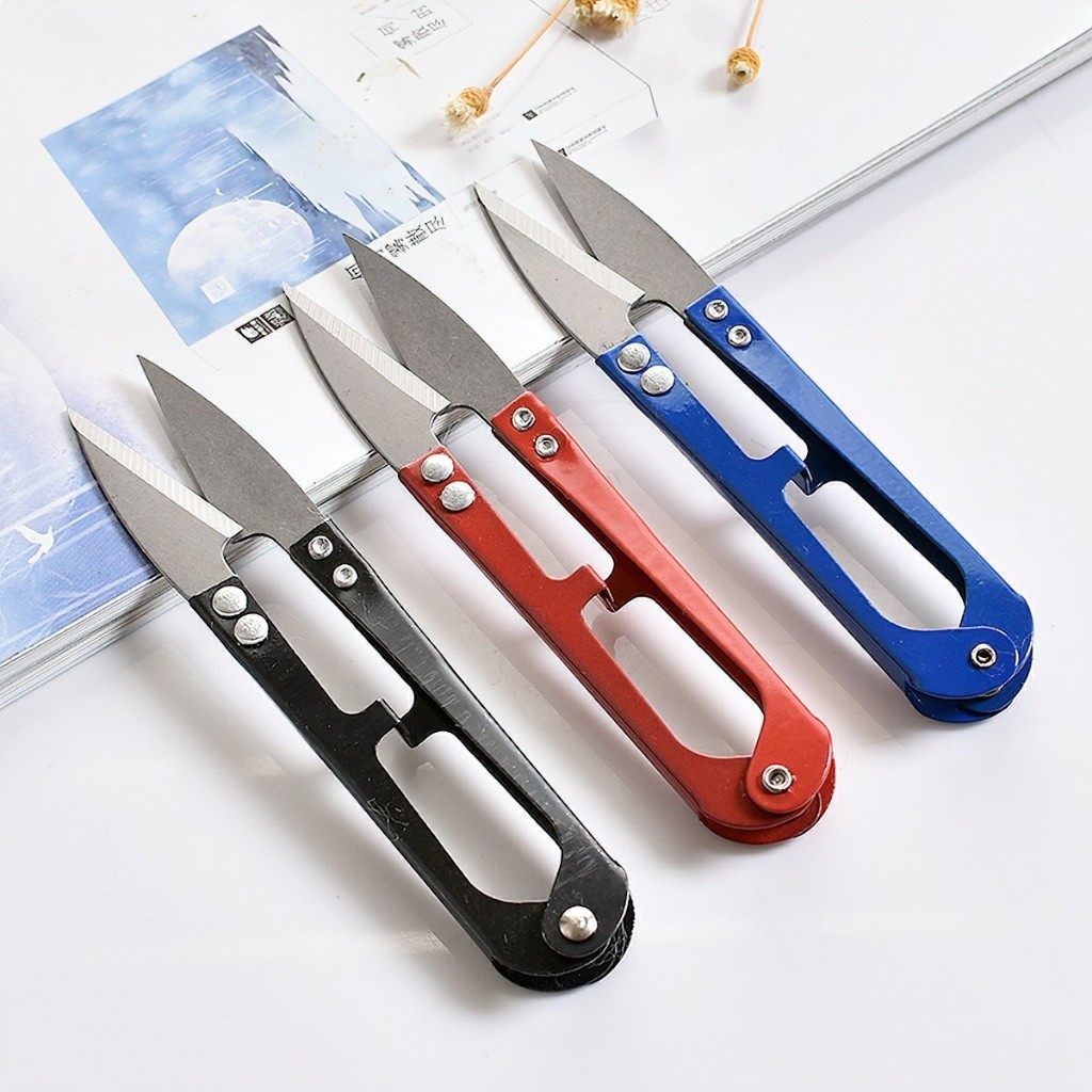 Kéo Bấm Chỉ - Kéo Cắt Chỉ Cán Nhựa Chữ U Nhiều Màu FE123