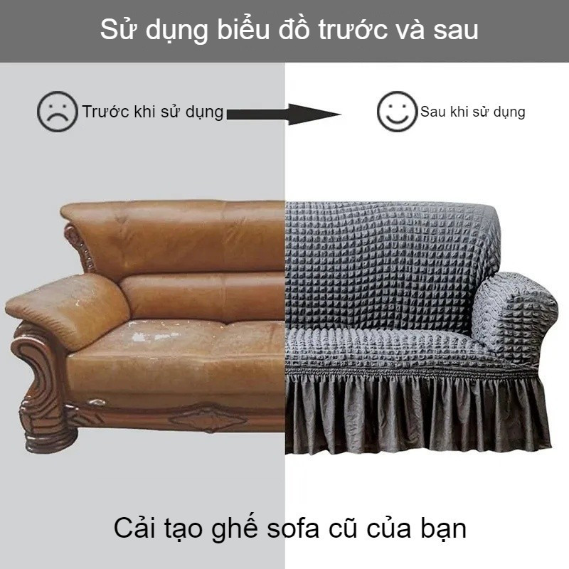 Vỏ Bọc Ghế Sofa 1-4 Chỗ - Co Giãn 4 Chiều, Vải Thun Cao Cấp Chống Trượt, Dễ Vệ Sinh