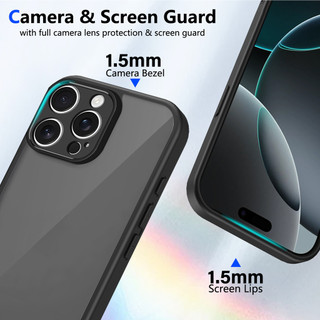 Dành Cho iphone 16 15 14 13 12 11 Pro Max Ốp điện thoại Cứng Mờ Da-Cảm Giác Mềm Khung TPU Chống Sốc Mỏng Vỏ
