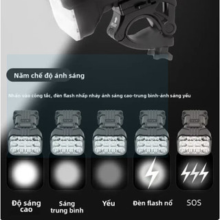12 Đèn LED Sạc Trước Xe Đạp Có Sừng MTB Đầu Đèn An Toàn Cho Đi Xe Đạp Ban Đêm Chống Nước IPX 5 đèn bán như tôm tươi