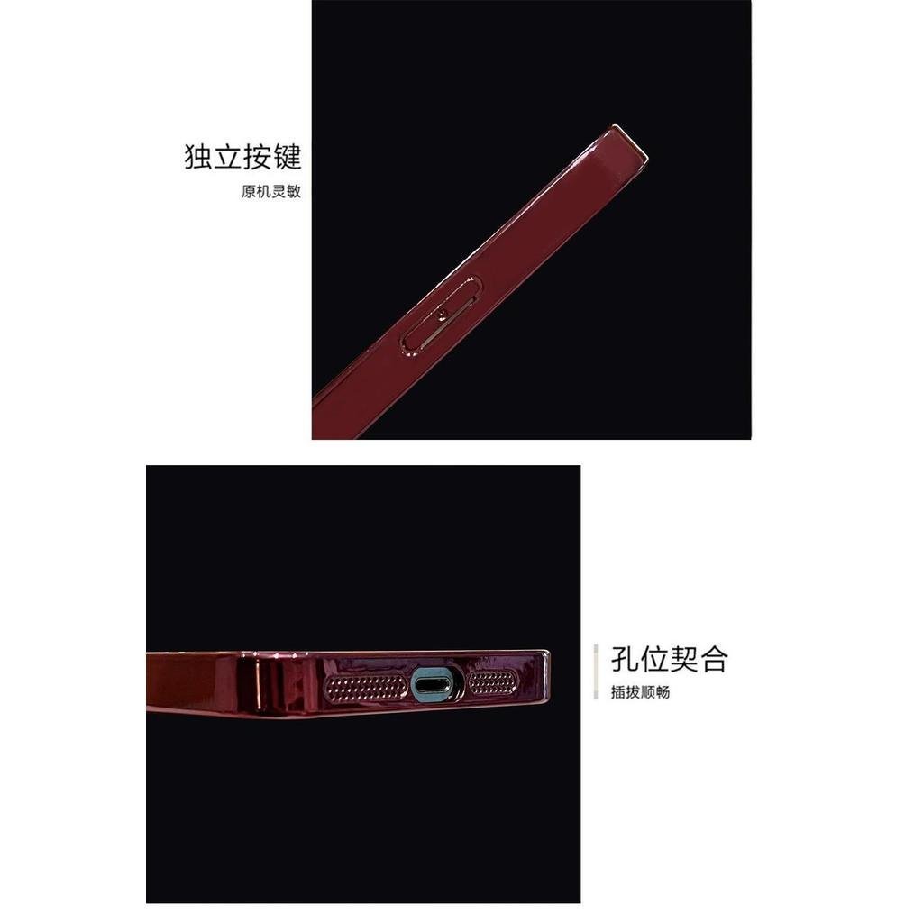 Kính Mạ Điện Chống Sốc Hoa Hồng Phong Cách Mới Ốp Lưng Điện Thoại Nữ 17PROMAX iPhone17PRO / 15 14 13 12 11 / 16