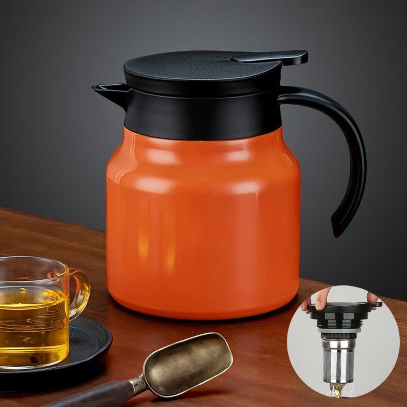 Ấm pha trà giữ nhiệt inox 304 dung tích 1 lít hàng cao cấp, Ca nước giữ nhiệt đựng nước nóng