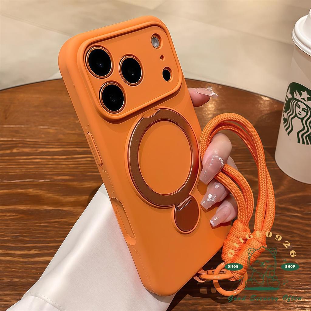 【 Ốp lưng iPhone17 】 Dây buộc màu Macaron Giá đỡ chất lỏng Vỏ điện thoại từ tính iphone17 Pro Max 16 15 14 13 cho vỏ iPhone Vỏ mềm silicon TPU chống sốc