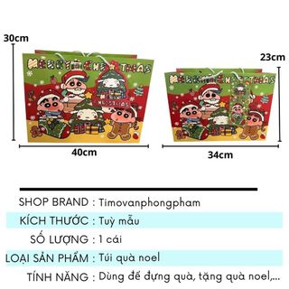 Túi Quà Giáng Sinh Noel Lớn Đựng Gift Đồ Lưu Niệm Tặng Người Yêu Bạn Thân Timo GQ14