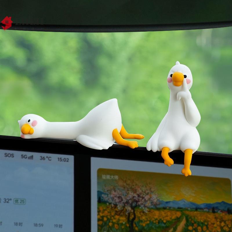 Trang trí động vật hoạt hình 3D bằng nhựa vịt cho bàn làm việc, bảng điều khiển ô tô, màn hình TV, quà tặng dễ thương VN