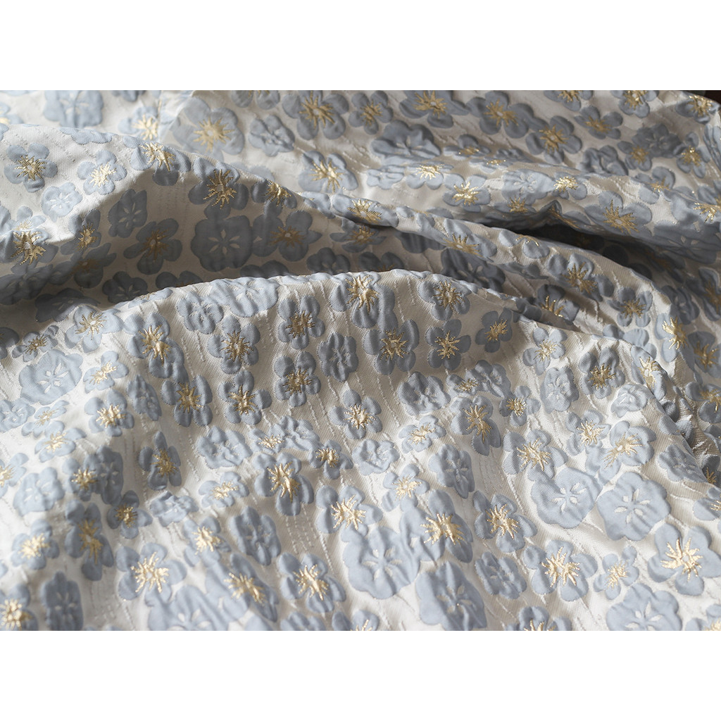 Phong Cách Mới Sợi Vàng Lụa với Họa Tiết Hoa Nhỏ Jacquard Nổi Ba Chiều - Polyester TJ20316