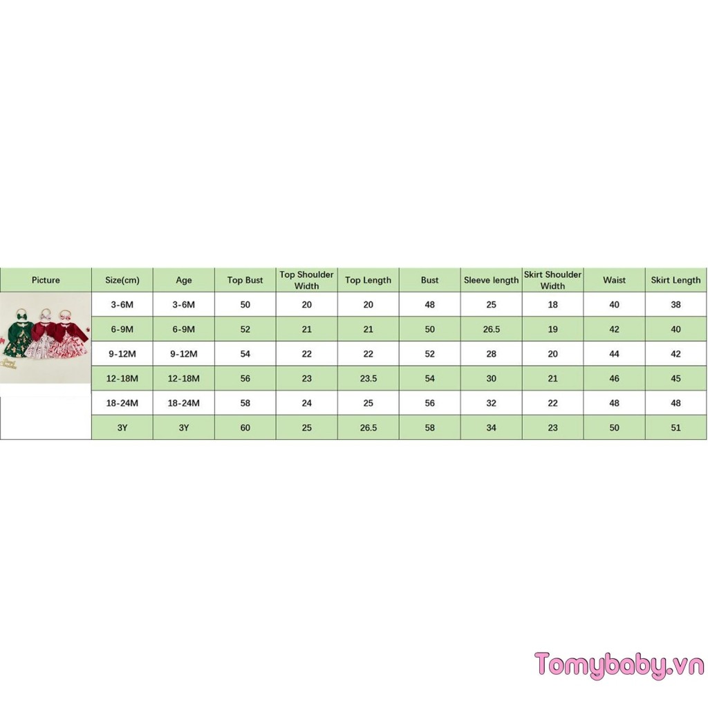 Trang phục Giáng sinh cho bé gái Váy nơ không tay + Áo dài tay + Bộ băng đô