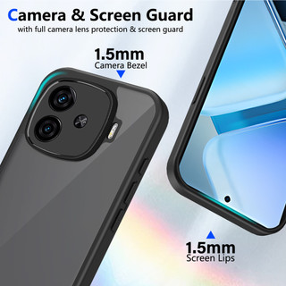 Dành Cho IQOO Z9 5G Ốp điện thoại Cứng Mờ Da-Cảm Giác Mềm Khung TPU Chống Sốc Mỏng Vỏ