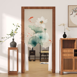 Phong Cách Mới Đục Lỗ Chống Muỗi Mùa Hè Rèm Cửa Vải Phong Cách Trung Hoa Gạc Rèm Phòng Ngủ Ren Phân Vùng Phong Thủy Quyền Riêng Tư Khối Rèm UFJJJ