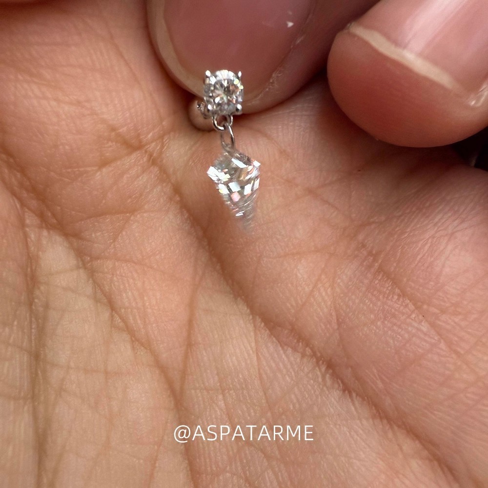 Nhấp Nháy Zircon Giọt Nước Tua Rua Bông Tai Đơn Gian, Độc Đáo - Phù Hợp Mọi Lúc