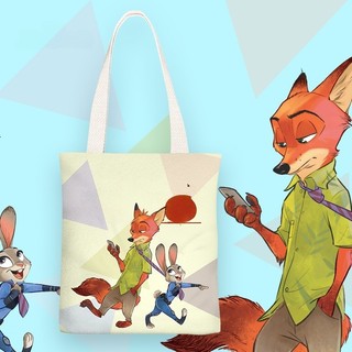 GC2 Zootopia Nhân Vật Hoạt Hình Phổ Biến Túi Xách Vải Cho Nữ Túi Đeo Vai Thời Trang Có Dây Kéo CG2